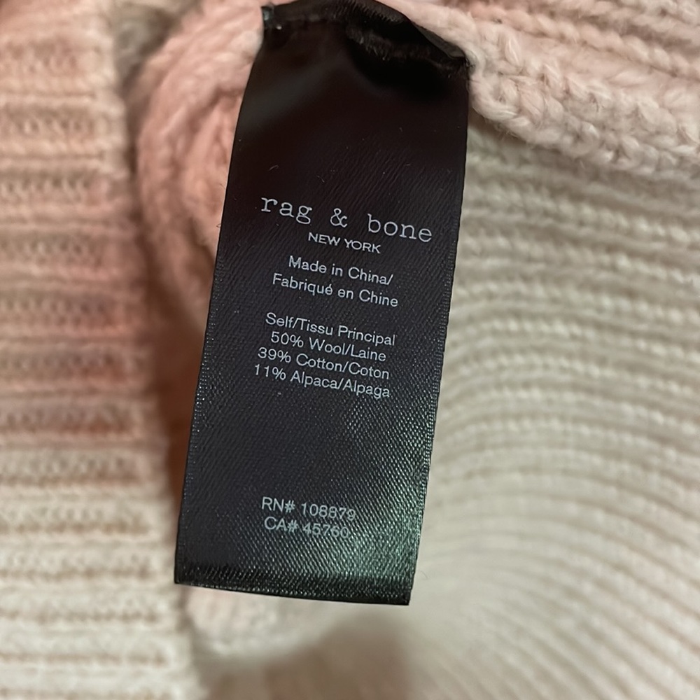rag & bone wool blend cable knit beige vest, size M - Picture 5 of 7